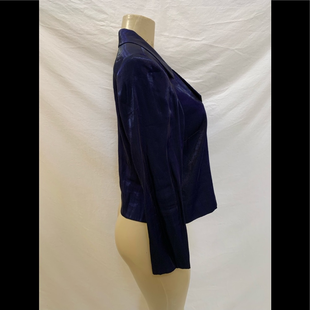 VTG Positive Attitude Size 14P Purplish/Black Iridescent Double Breasted Blazer - Picture 2 of 8
